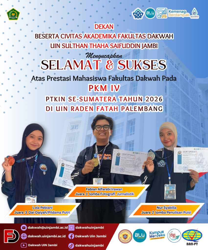 Mahasiswa Fakultas Dakwah UIN STS Jambi Raih Prestasi pada PKM IV PTKIN Se-Sumatera 2026
